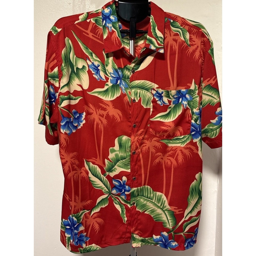 Don AngHawaiian Aloha XL Shirt  RED  Magnum PI Style Tropical - Picture 2 of 7